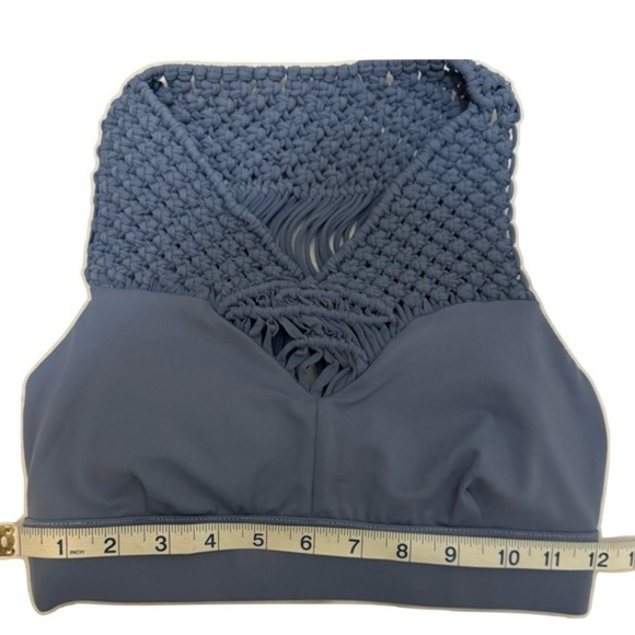 Carbon38 Sayang Canggu Macrame Crochet Sports Bra in Dusty Blue Limited Edition - Picture 6 of 8